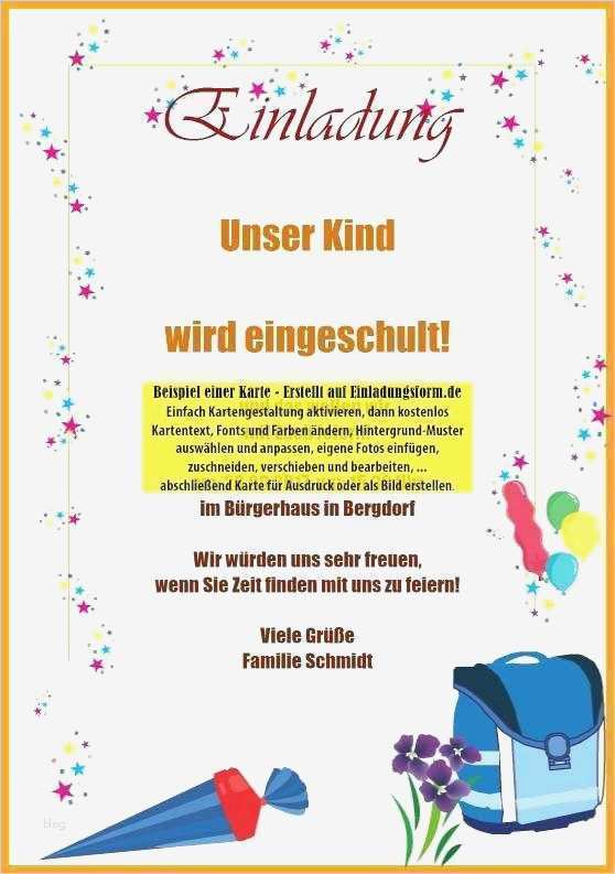 Einladung Einschulung Vorlagen Elegant Einladung Einschulung Vorlagen Inspirierend Einladung