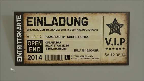 Einladung Eintrittskarte Vorlage Kostenlos Erstaunlich Einladungskarten Als Ticket Geburtstag Vintage