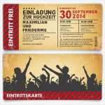 Einladung Eintrittskarte Vorlage Kostenlos Genial Einladungskarten Zur Hochzeit Vintage Ticket