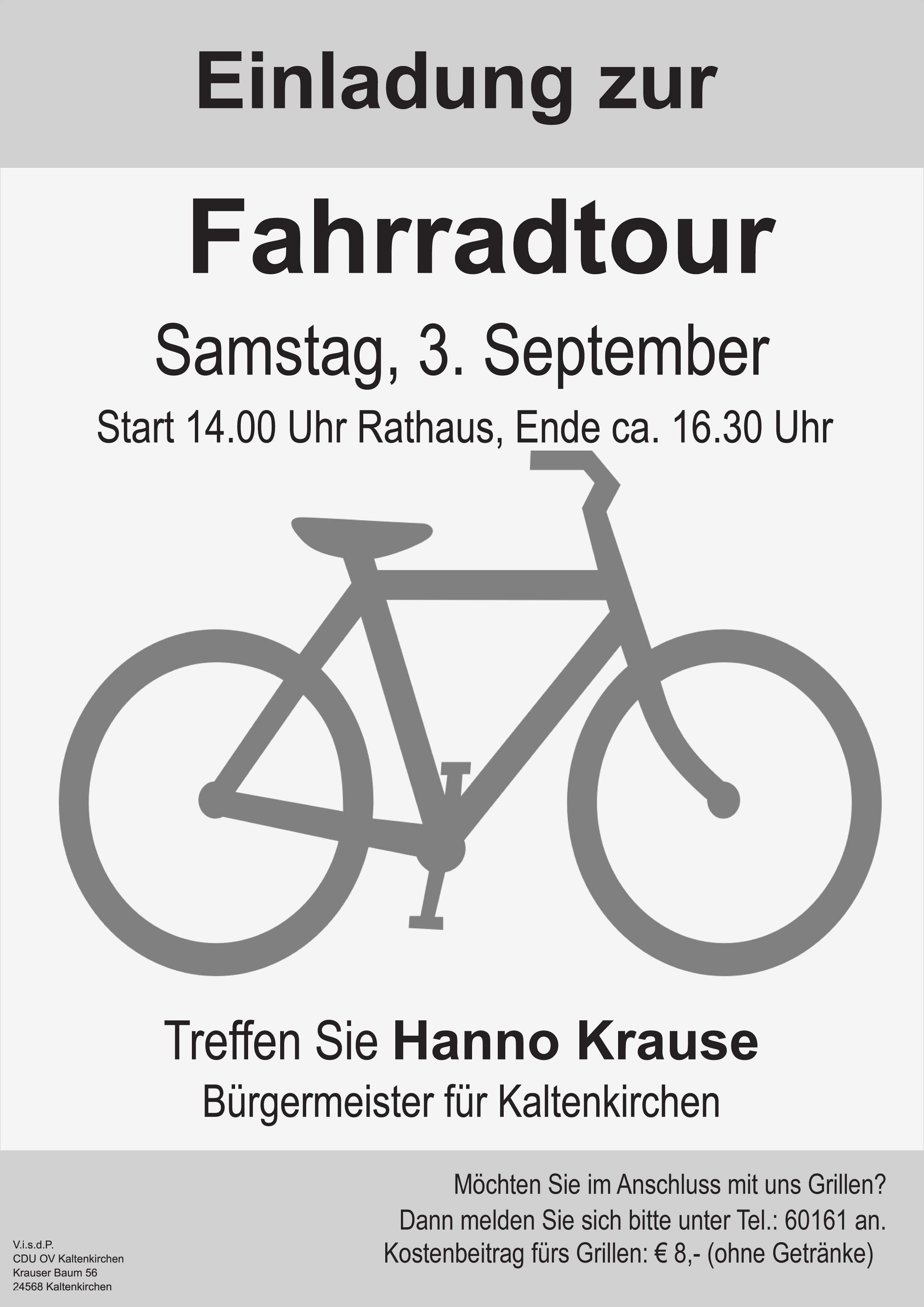 Einladung Fahrradtour Vorlage Elegant Einladung Zur Fahrradtour Mit Hanno Krause In