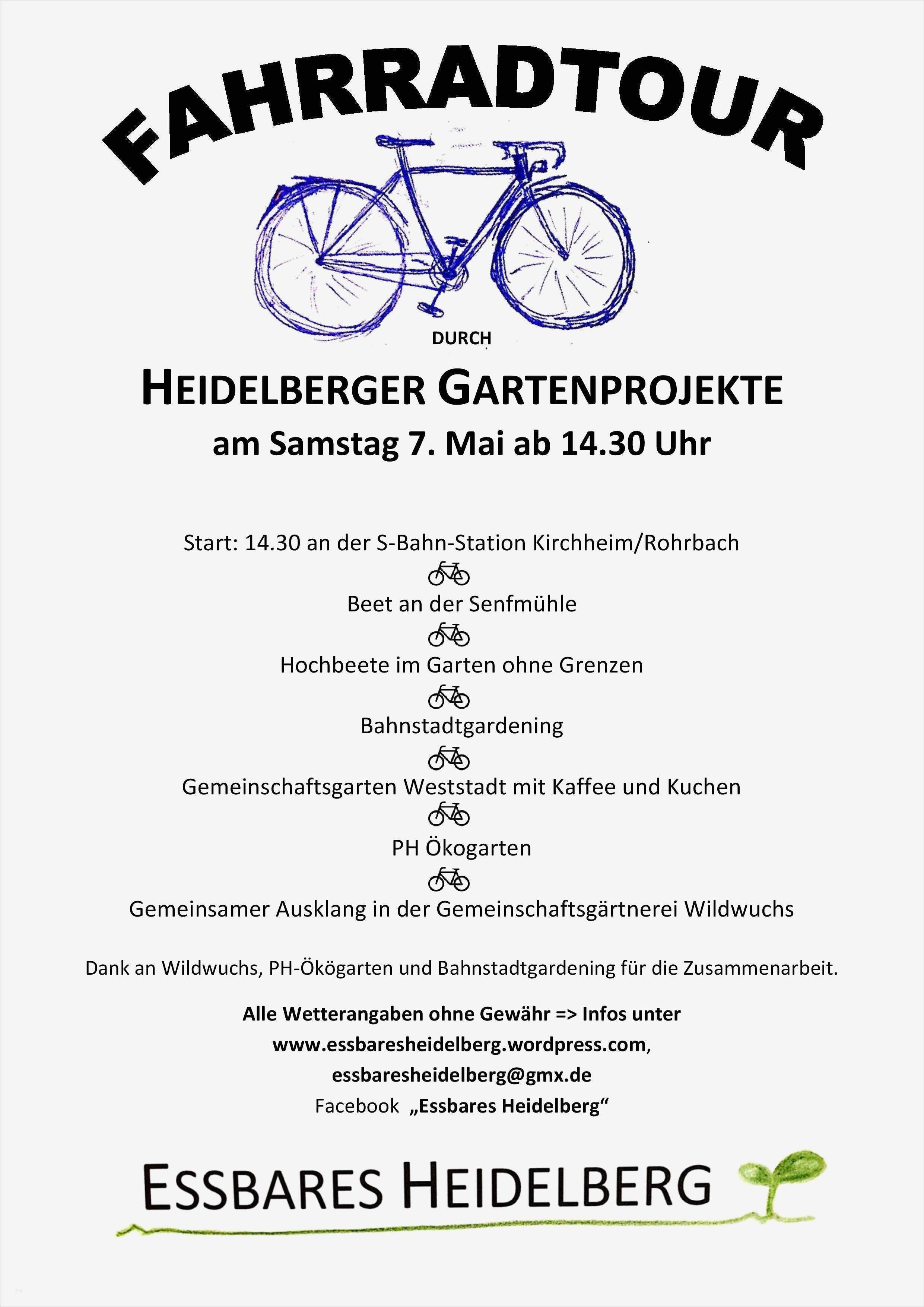 Einladung Fahrradtour Vorlage Erstaunlich Radtour Durch Heidelberger Gartenprojekte