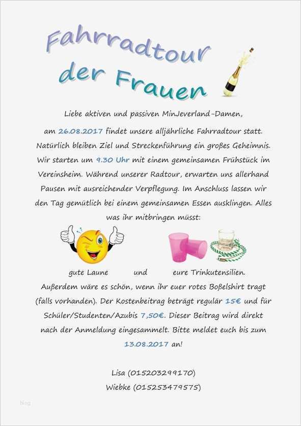 Einladung Fahrradtour Vorlage Neu Fahrradtour Frauen 2017