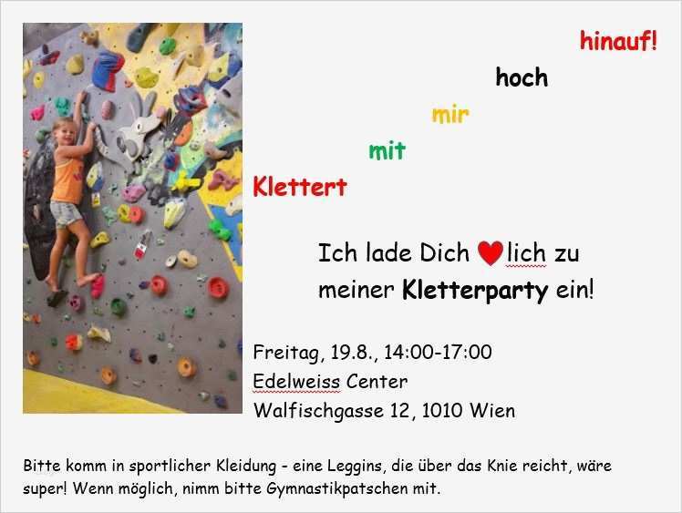 Einladung Kindergeburtstag Klettern Vorlage Schönste Kindergeburtstag In Der Kletterhalle Kinderinfo Blog