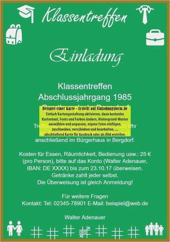 Einladung Klassentreffen Vorlage Schön Klassentreffen Einladung Vorlage – Travelslow