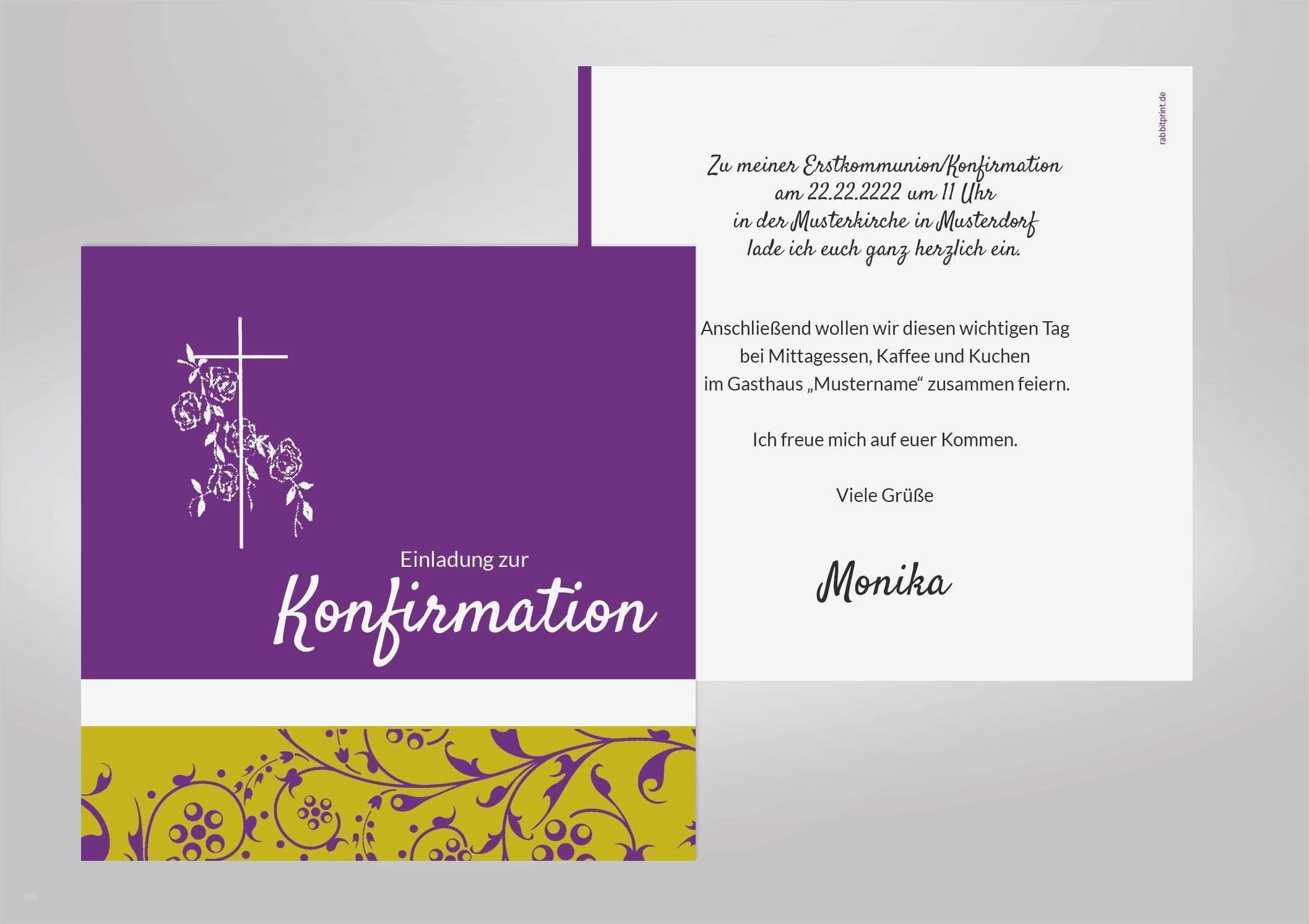 Einladung Konfirmation Vorlage Word Elegant Einladungen Konfirmation Vorlagen Kostenlos