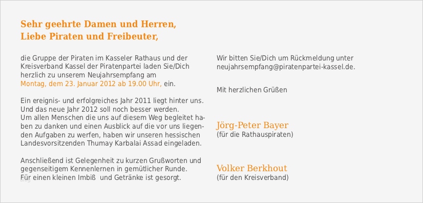 Einladung Neujahrsempfang Vorlage Wunderbar Piraten Einladung Text – Biblesuite