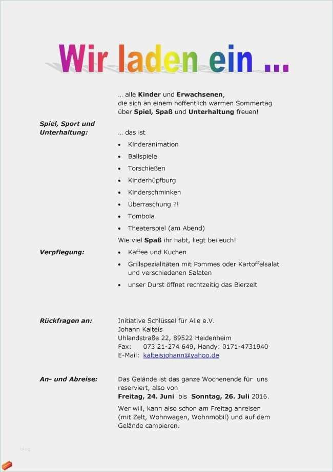 Einladung sommerfest Vorlage Kostenlos Schön Einladung sommerfest Vorlage – Travelslow