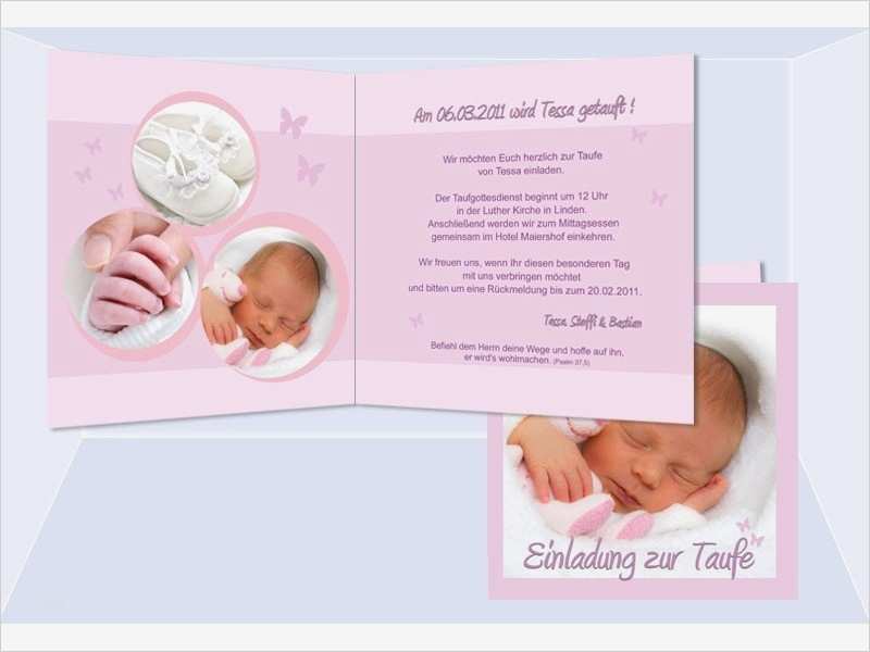 Einladung Taufe "Tessa" Taufeinladung rosa
