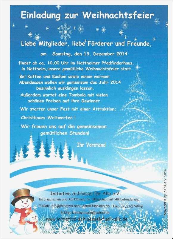 Einladung Weihnachtsfeier Firma Vorlage Kostenlos Bewundernswert Initiative Schlüssel Für Alle E V attraktion