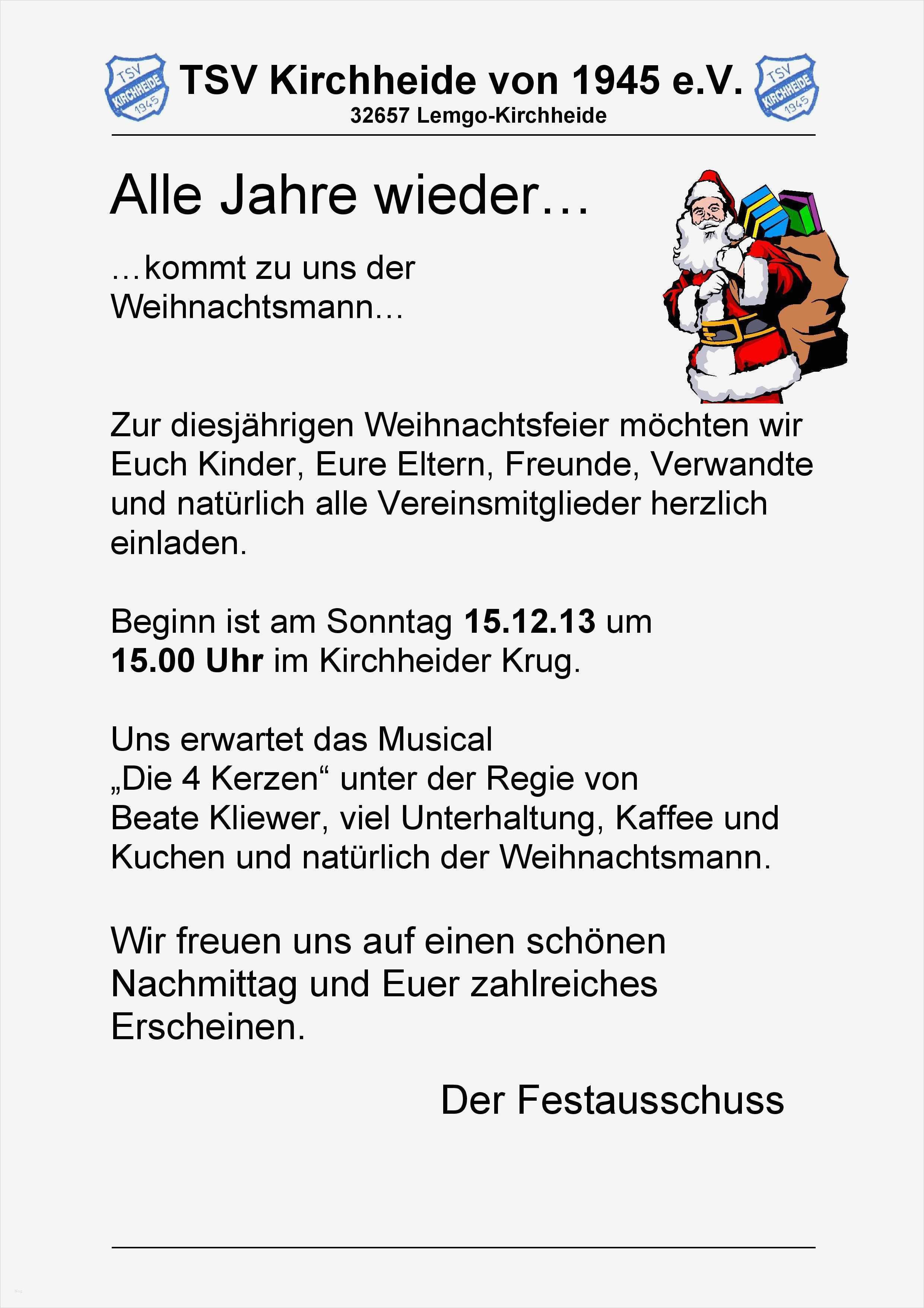 Einladung Weihnachtsfeier Vorlage Word Kostenlos