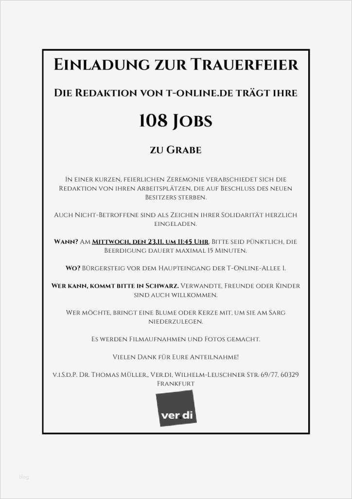 Einladung Zur Beerdigung Vorlage Elegant Ströerfeuer
