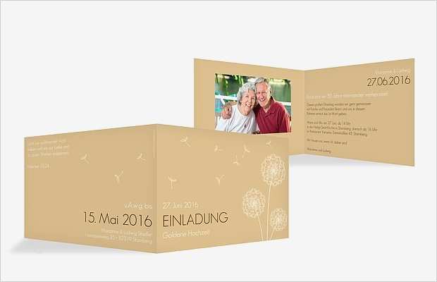 Einladung Zur Goldenen Hochzeit Vorlagen Kostenlos Luxus Einladung Goldene Hochzeit "pusteblume"