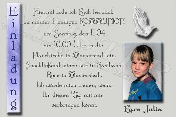 Einladung Zur Kommunion Vorlagen Gut Einladungskarten Kommunion