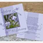 Einladungskarte 80 Geburtstag Vorlage Beste Einladungskarte 50 60 70 80 Geburtstag Zweiseitig Flieder