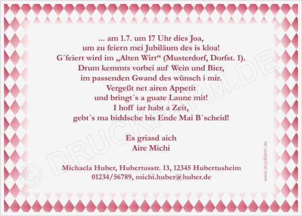 Einladungskarten Bayerisch Vorlagen Hübsch Bayrisch Rot Runder Geburtstag Geburtstag Party