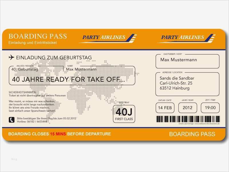 Einladungskarten Boarding Pass Vorlage Schön Einladungskarten Flugticket Geburtstag Hochzeit