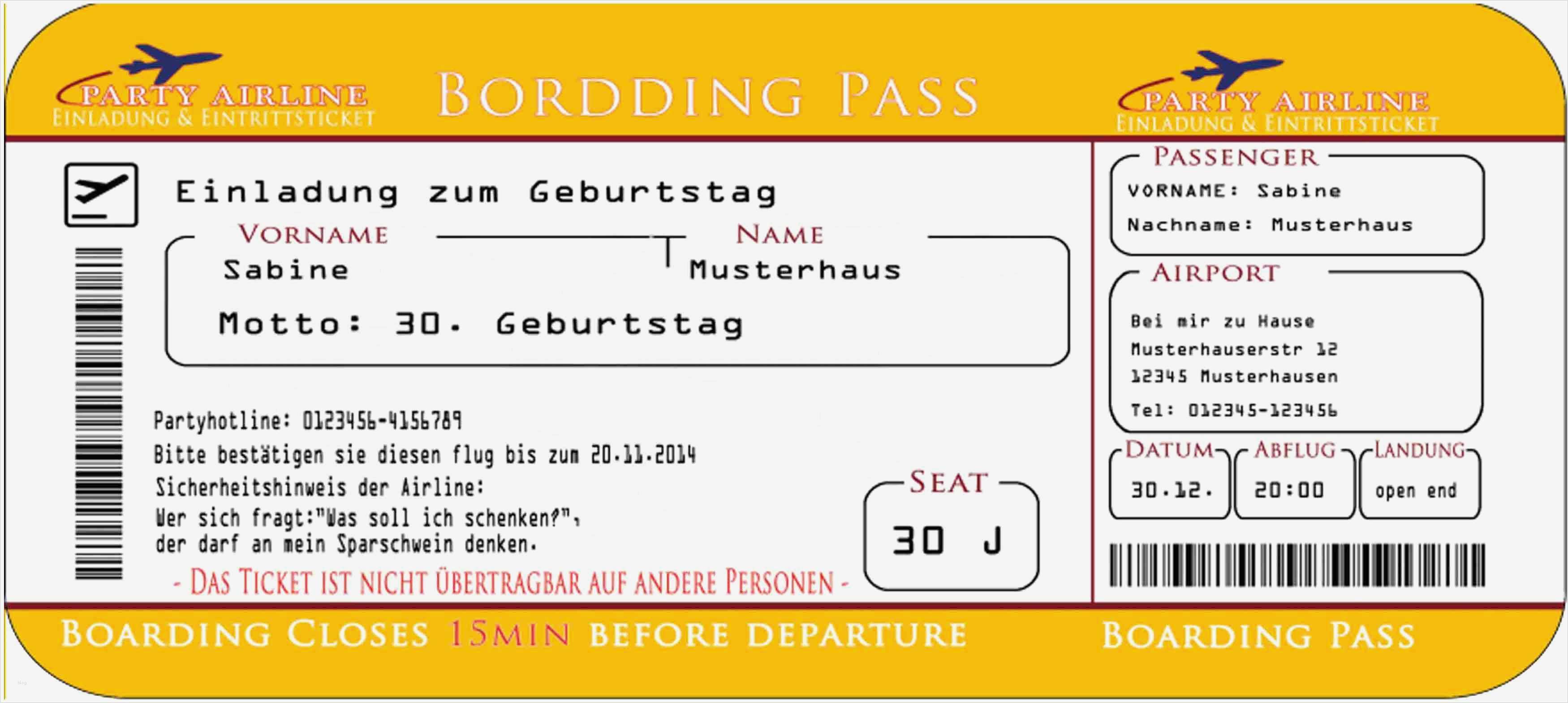 Einladungskarten Boarding Pass Vorlage Wunderbar Boarding Pass Vorlage