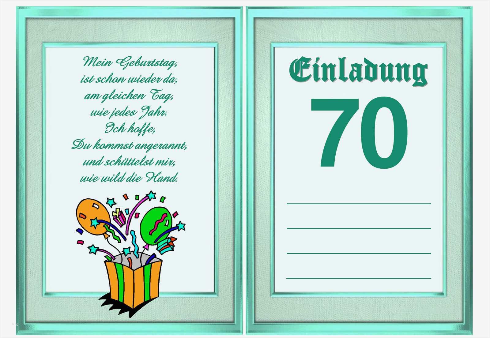 Einladungskarten Geburtstag 70 Vorlagen Neu Einladung Zum 70 Geburtstag Vorlage Kostenlos