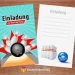 Einladungskarten Kindergeburtstag Vorlagen Zum Ausdrucken Einzigartig Einladung Kindergeburtstag Bowling Kegeln Kostenlose