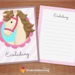 Einladungskarten Kindergeburtstag Vorlagen Zum Ausdrucken Wunderbar Einladungskarten Pferde Zum Kindergeburtstag Kostenlose