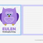 Einladungskarten Kindergeburtstag Vorlagen Zum Ausdrucken Wunderbar Eulen Geburtstag Dekoration Bastelideen Einladung Und