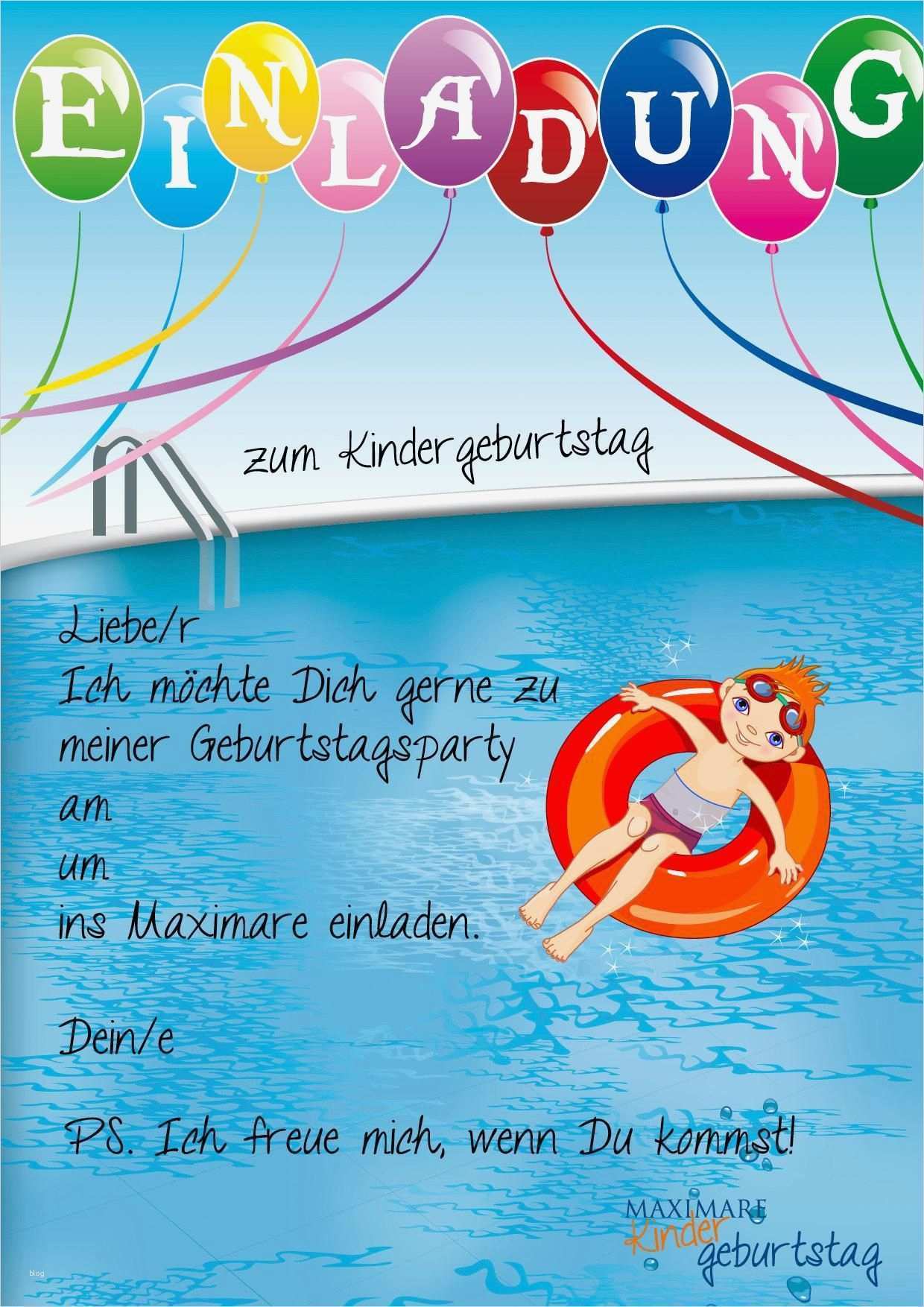 Einladungskarten Schwimmbad Vorlagen Elegant Einladung Kindergeburtstag Schwimmen Basteln
