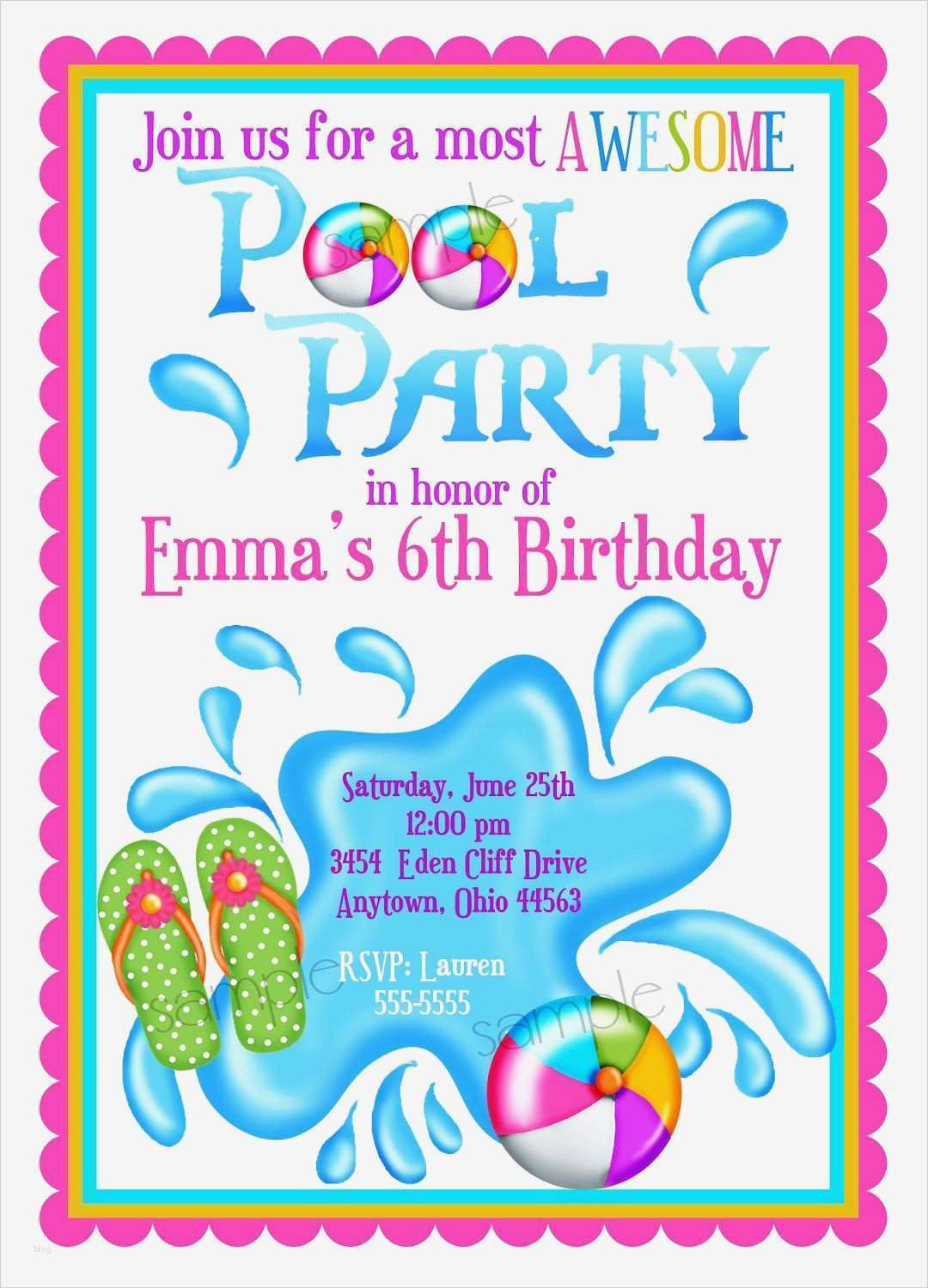 Einladungskarten Schwimmbad Vorlagen Erstaunlich Einladungskarten Kindergeburtstag Zum Ausdrucken