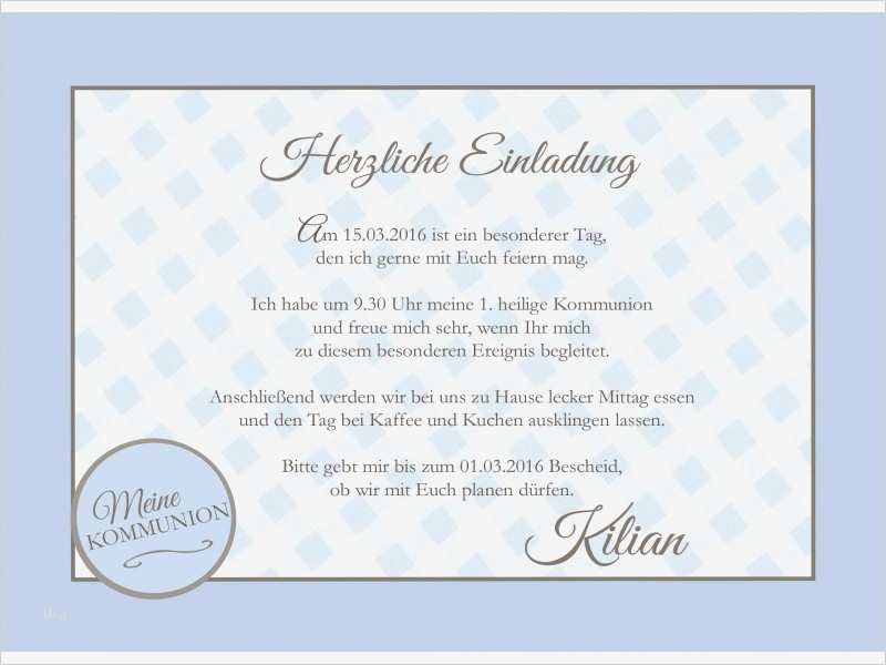 Einladungstext Kommunion Vorlage Fabelhaft Einladung Kommunion "läsig Schick" Din A6