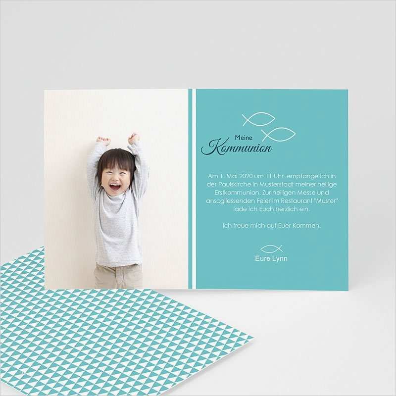 Einladungstext Kommunion Vorlage Wunderbar Einladungskarten Kommunion Mädchen Türkis