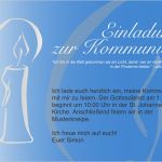 Einladungstext Kommunion Vorlage Wunderbar Einladungskarten Zur Kommunion