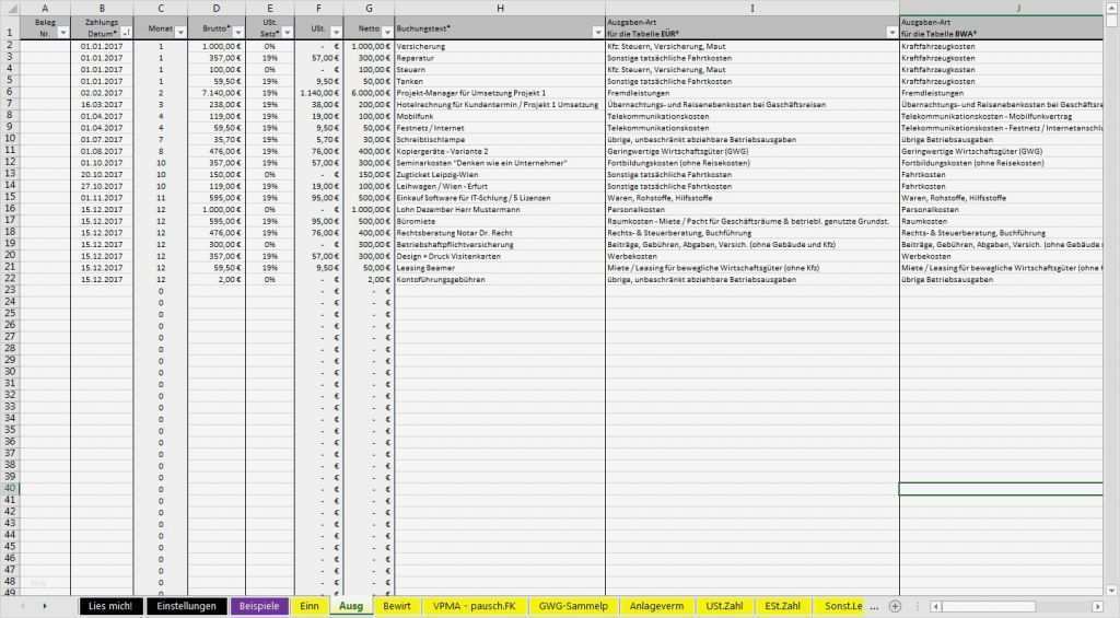 Einnahmen Ausgaben Excel Vorlage Kleinunternehmer Einzigartig Excel Vorlage Einnahmenüberschussrechnung Eür Pierre