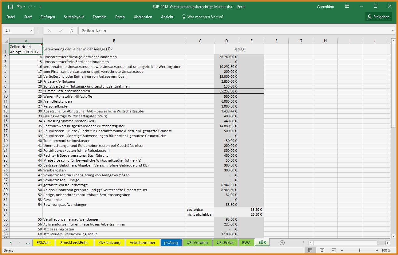 Einnahmen überschuss Rechnung Vorlage Erstaunlich 8 Einnahmen überschuss Rechnung Excel