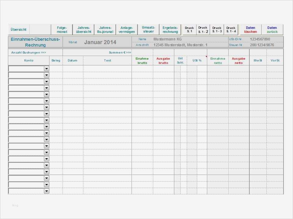 Einnahmen überschuss Rechnung Vorlage Gut Excel Einnahmen Überschuss Rechnung EÜr 2 1