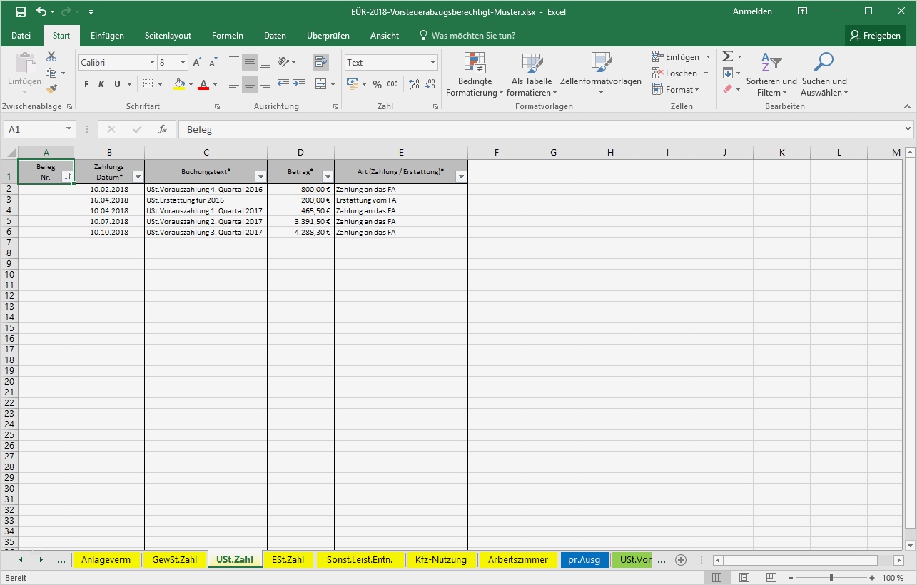Einnahmenüberschussrechnung Excel Vorlage Kostenlos Bewundernswert Excel Vorlage Einnahmenüberschussrechnung EÜr Pierre
