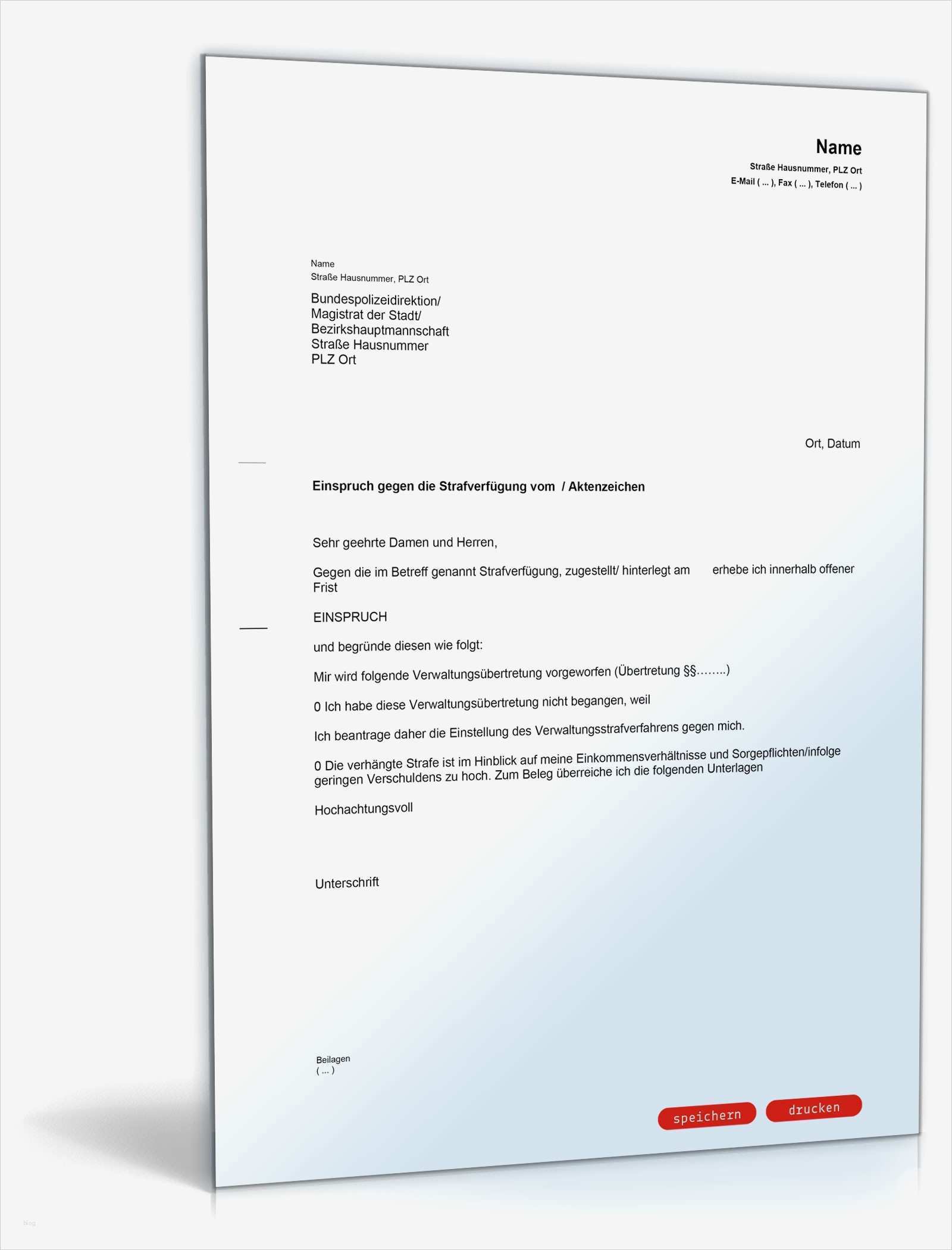 Einspruch Betriebskostenabrechnung Vorlage Luxus Einspruch Gegen Eine Strafverfügung Muster Vorlage Zum