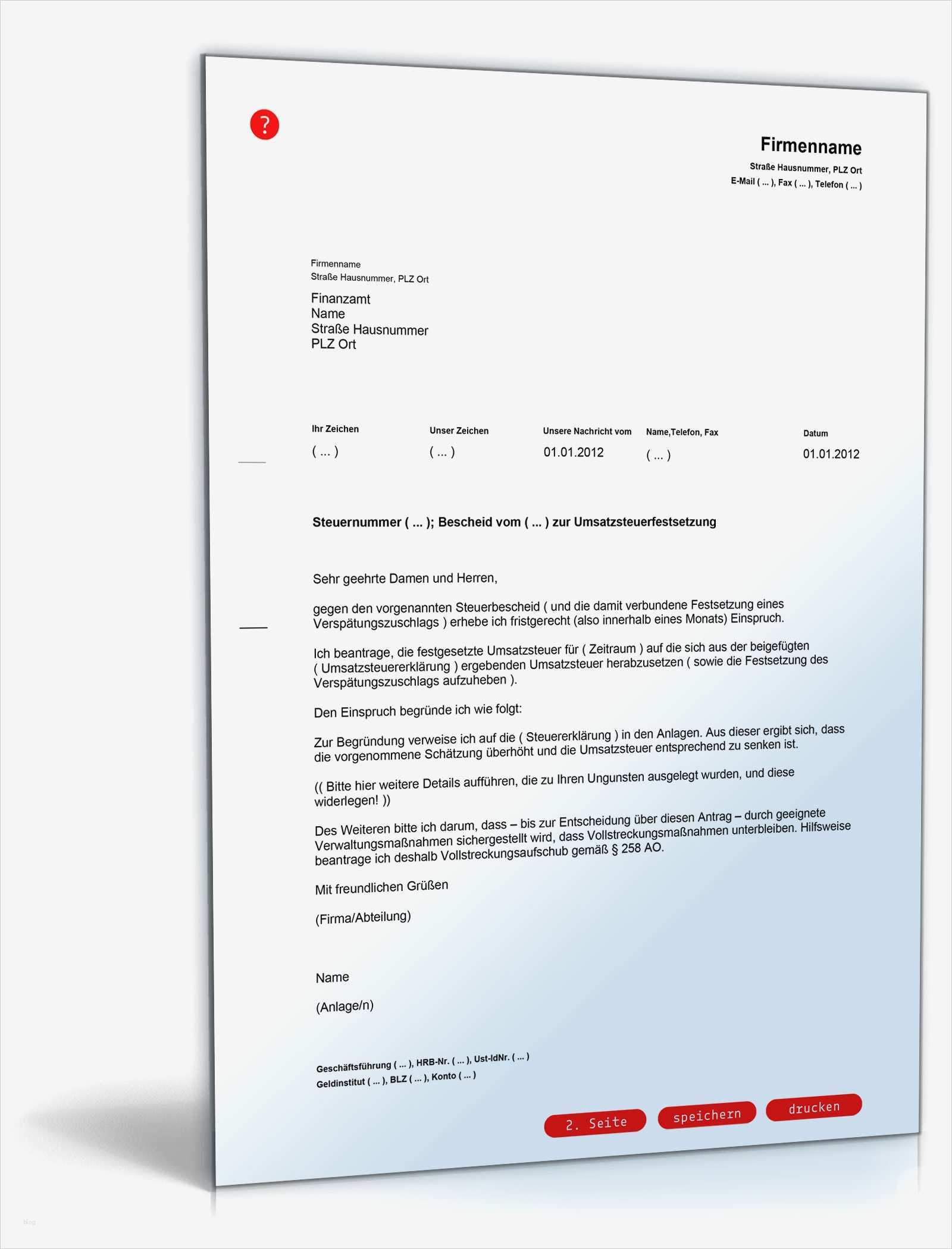 Einspruch Betriebskostenabrechnung Vorlage Wunderbar Einspruch Gegen Eine Umsatzsteuerschätzung