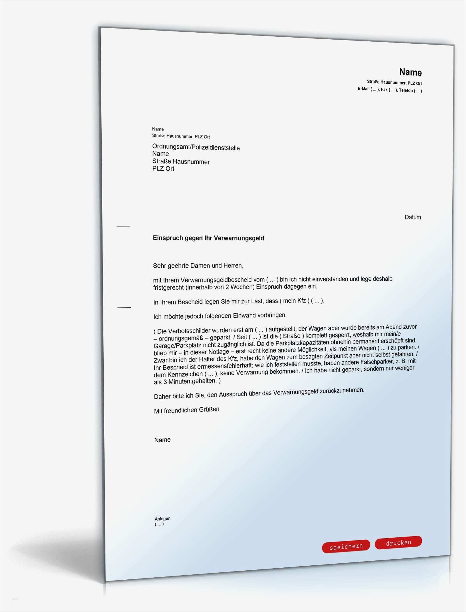 Einspruch Gegen Bußgeldbescheid Vorlage Erstaunlich ordnungswidrigkeit Mahnung