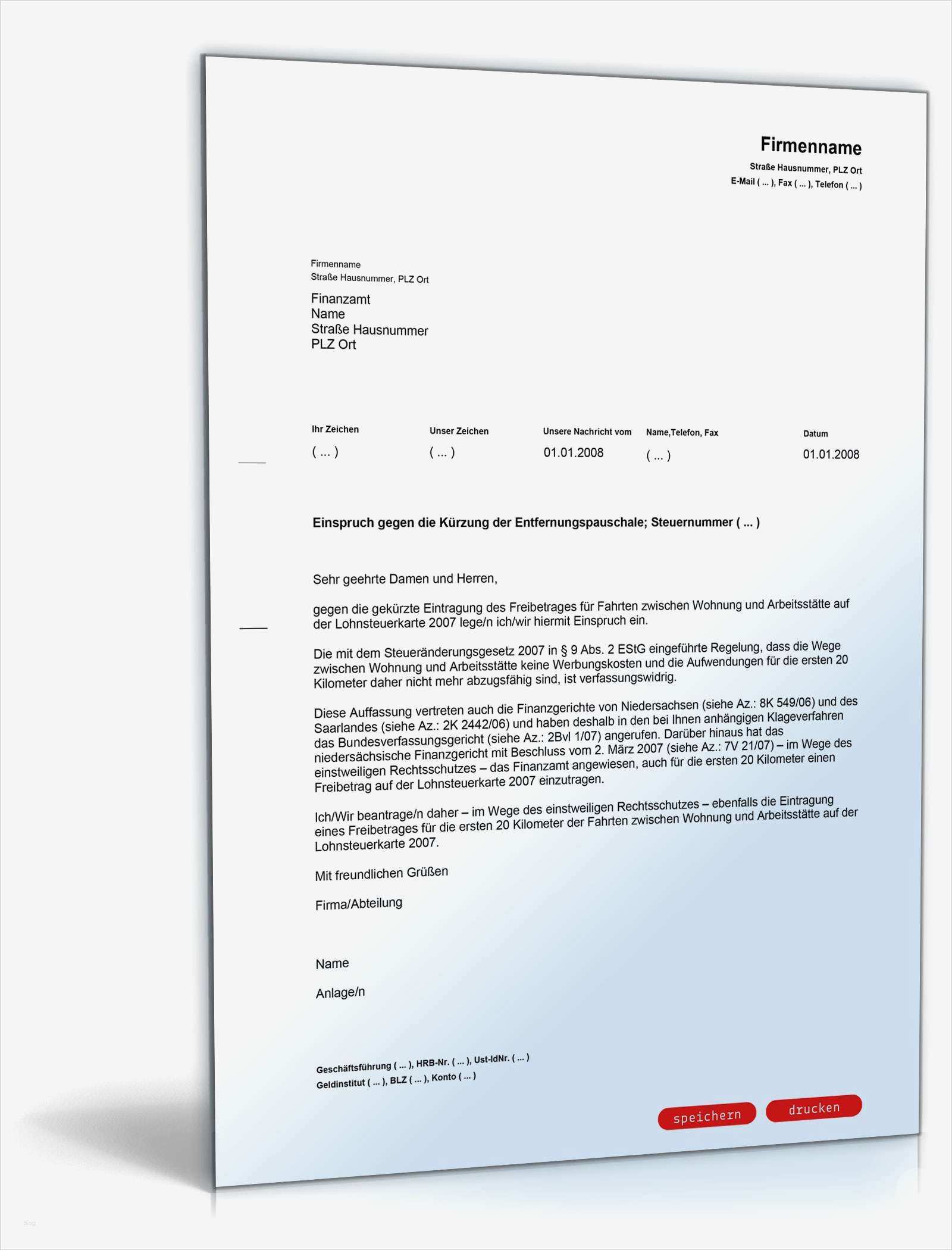 Einspruch Vorlage Angenehm Einspruch Kürzung Pendlerpauschale