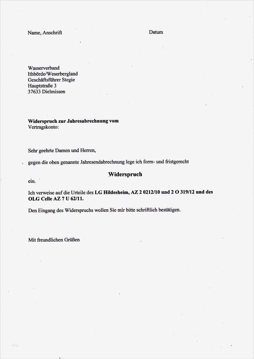 Einspruch Vorlage Elegant Einspruch In Schriftform