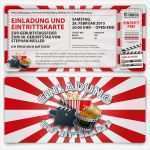 Eintrittskarte Vorlage Einzigartig Einladungskarten Als Kino Ticket Zum Geburtstag