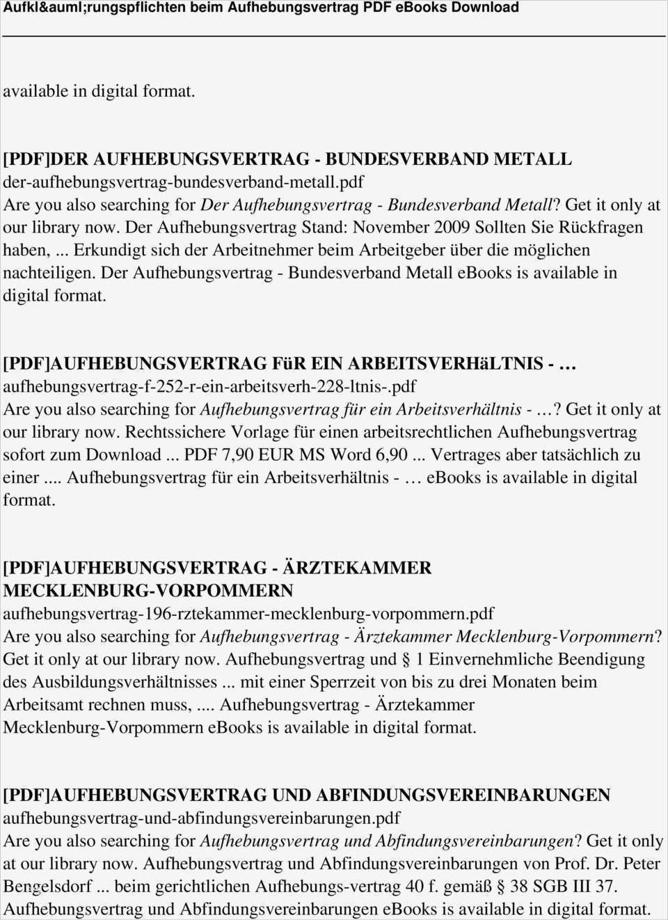 Einvernehmliche Kündigung Vorlage Luxus Aufklärungspflichten Beim Aufhebungsvertrag Pdf