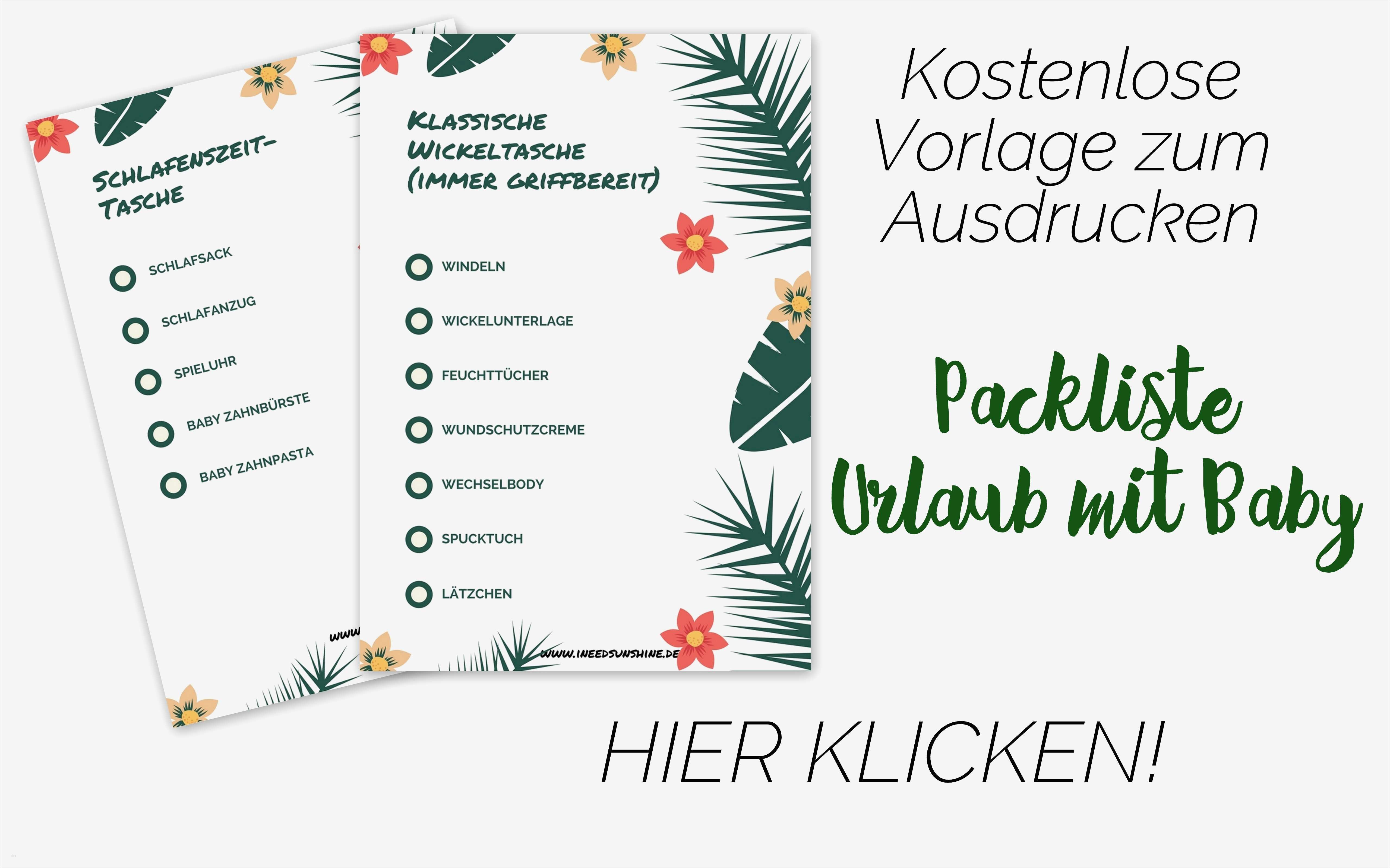 Einverständniserklärung Kind Urlaub Vorlage Hübsch Checkliste Urlaub Mit Baby "pdf Vorlage Zum Ausdrucken"