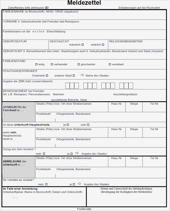 Einverständniserklärung Ummeldung Kind Vorlage Erstaunlich Ris Meldegesetz 1991 Anl 1 Bundesrecht Konsoli Rt