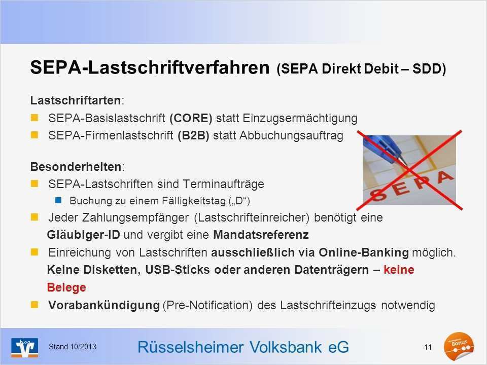 Einzugsermächtigung Vorlage Sepa Wunderbar Änderungen Im Zahlungsverkehr Durch Sepa … Per Ppt