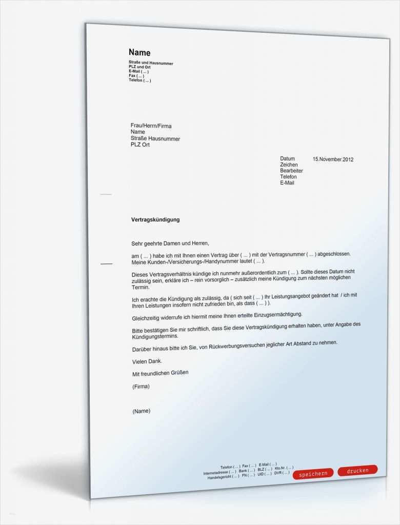 Einzugsermächtigung Widerrufen Vorlage Schön Fristlose Vertragskündigung Muster Vorlage Zum Download