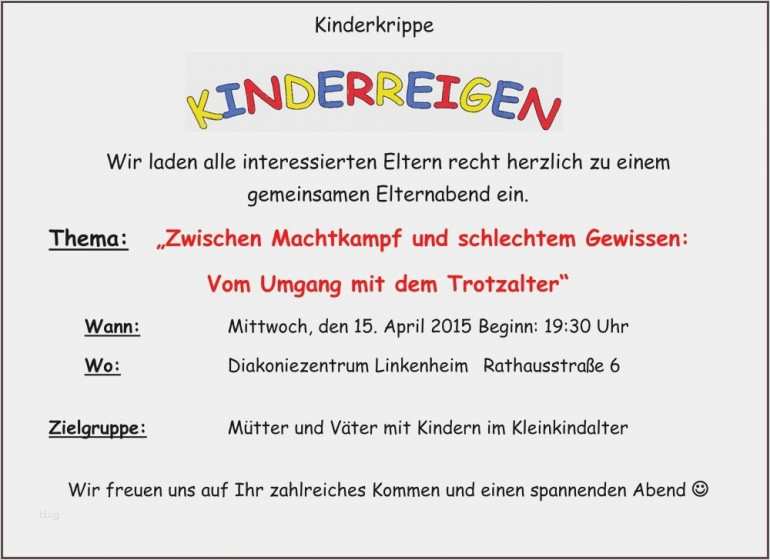 Elternbrief Kindergarten Vorlage Cool Einladungen Einladung Elternabend