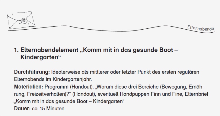 Elternbrief Kindergarten Vorlage Süß Materialien Das Gesunde Boot