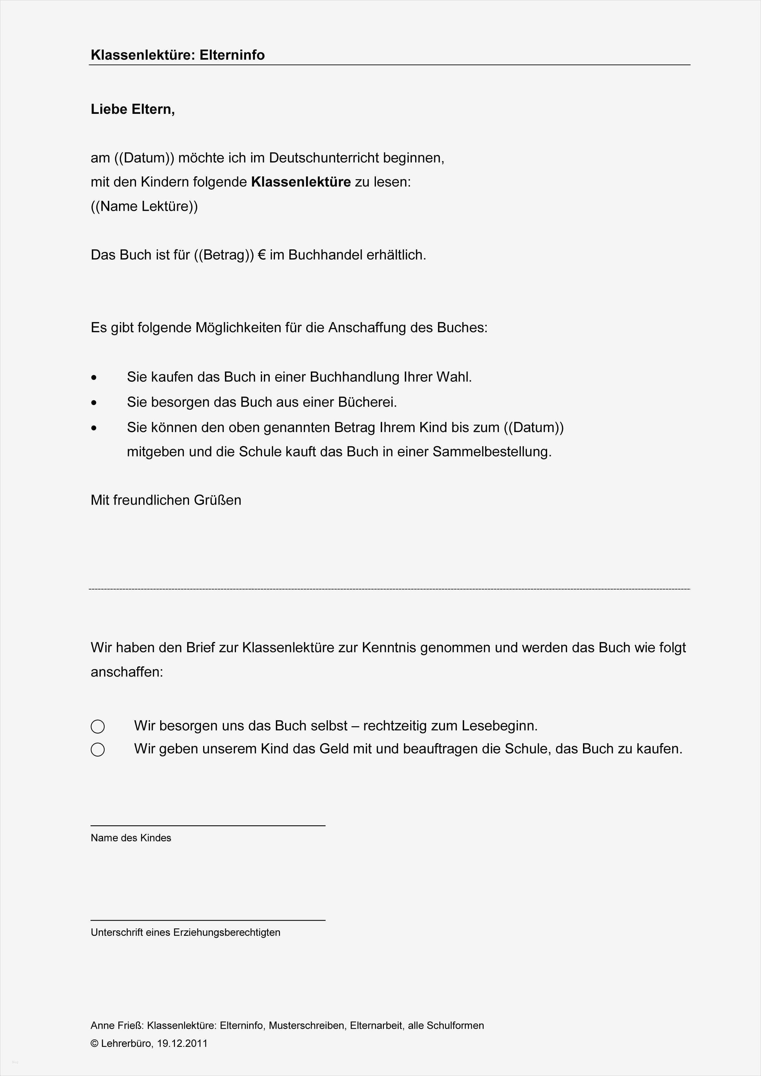 Elternbrief Vorlage Schönste Arbeitshilfen · Grundschule · Lehrerbüro