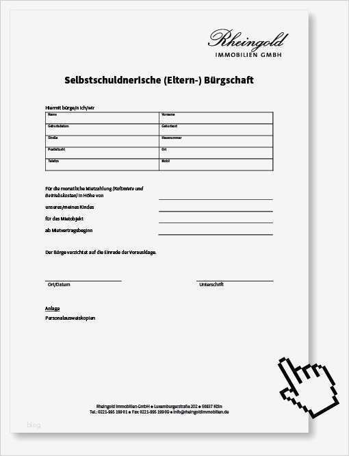 Elternbürgschaft Miete Vorlage Erstaunlich Download Center Für Mieter Rheingold Immobilien