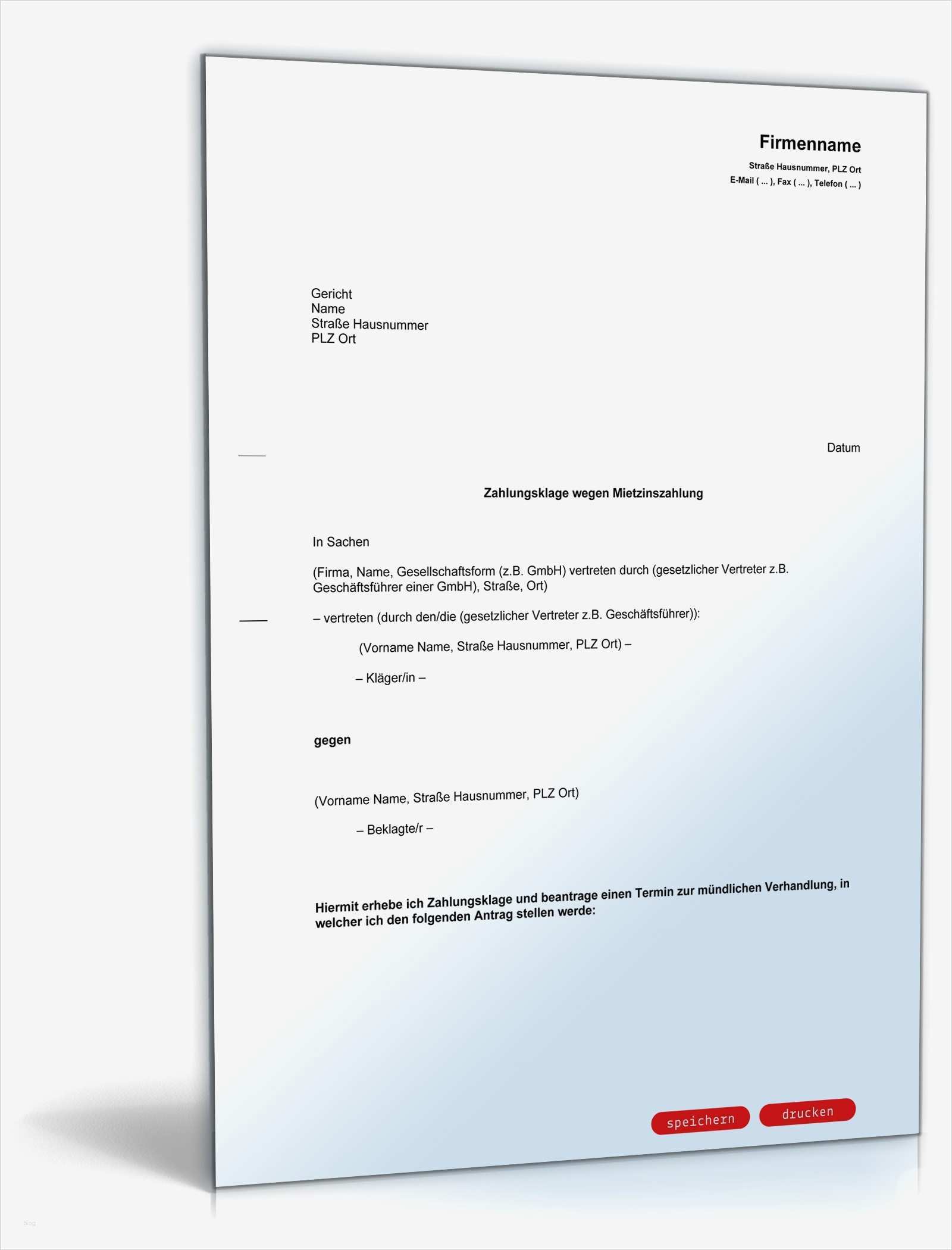 Elternbürgschaft Miete Vorlage Gut Zahlungsklage Miete